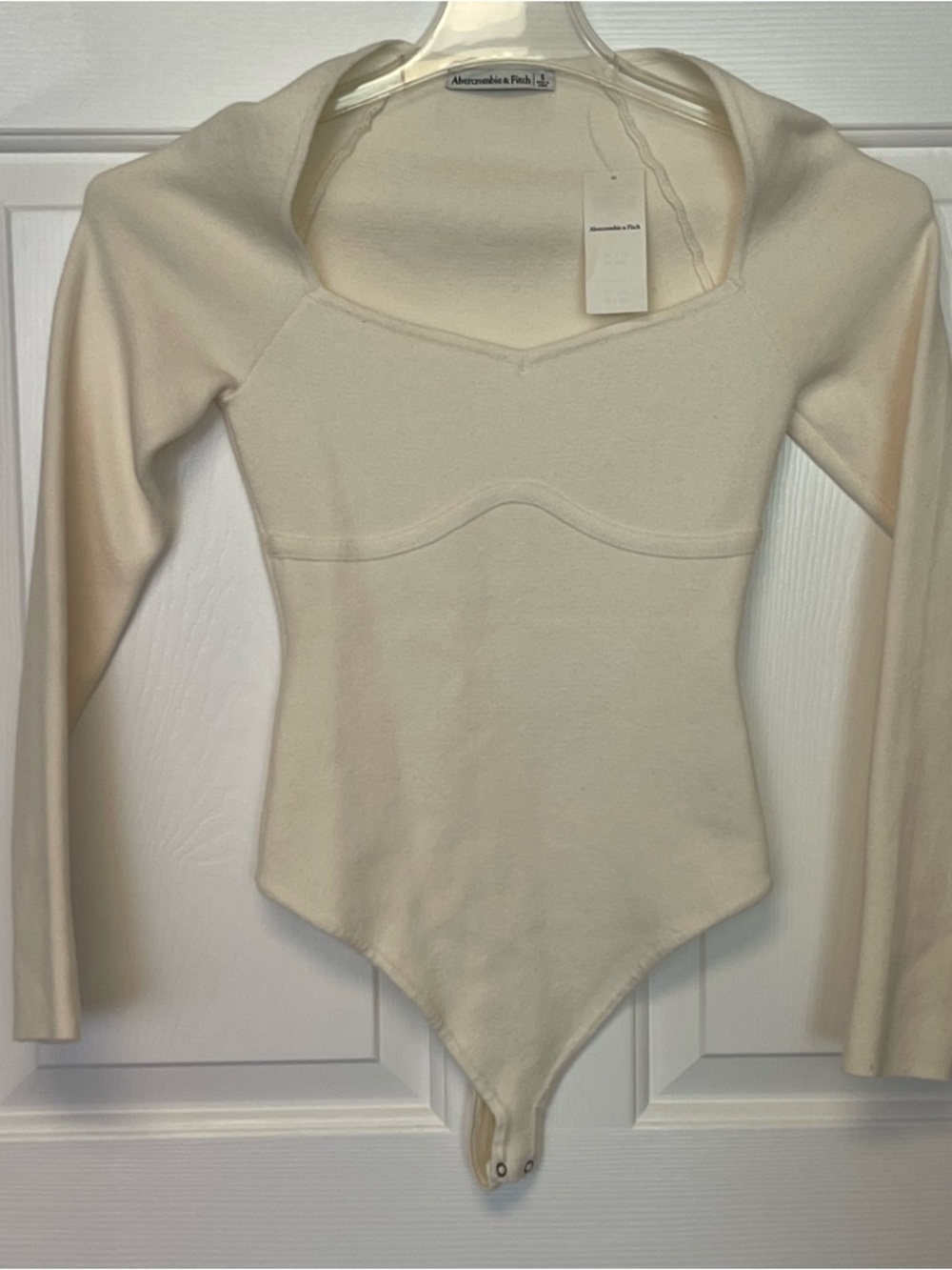 Abercrombie & Fitch A&F Long Sleeve Bodysuit Cream Colored Women’s Small NWT